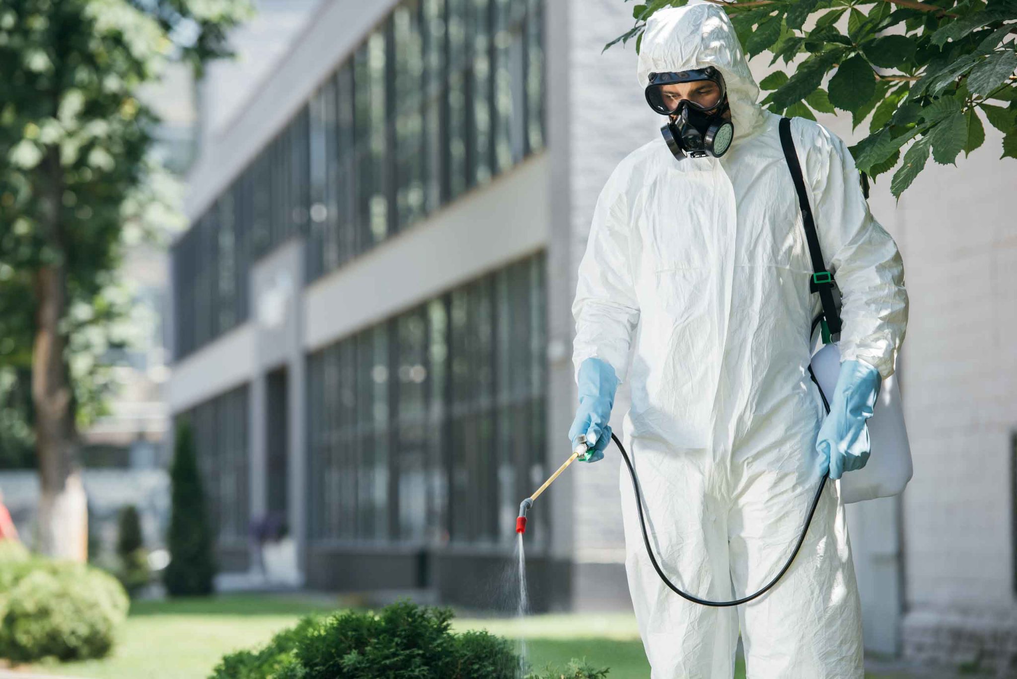 Worker Spraying